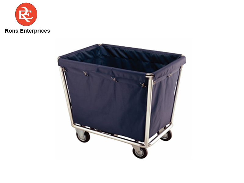 Stainless Steel and Canvas Laundry Trolley Model HM-631