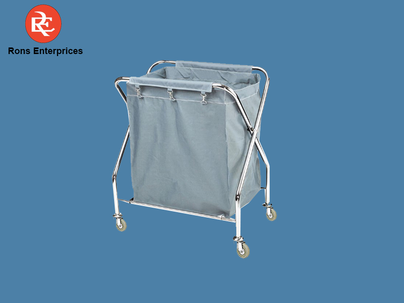 Stainless Steel and Canvas Laundry Trolley Model HM-633